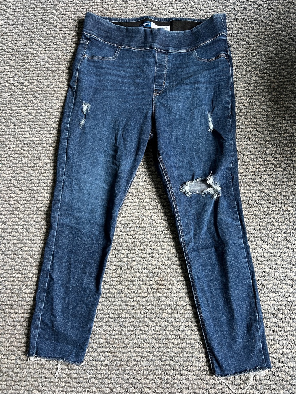 Old Navy Dark Blue Distressed Women's Jeggings